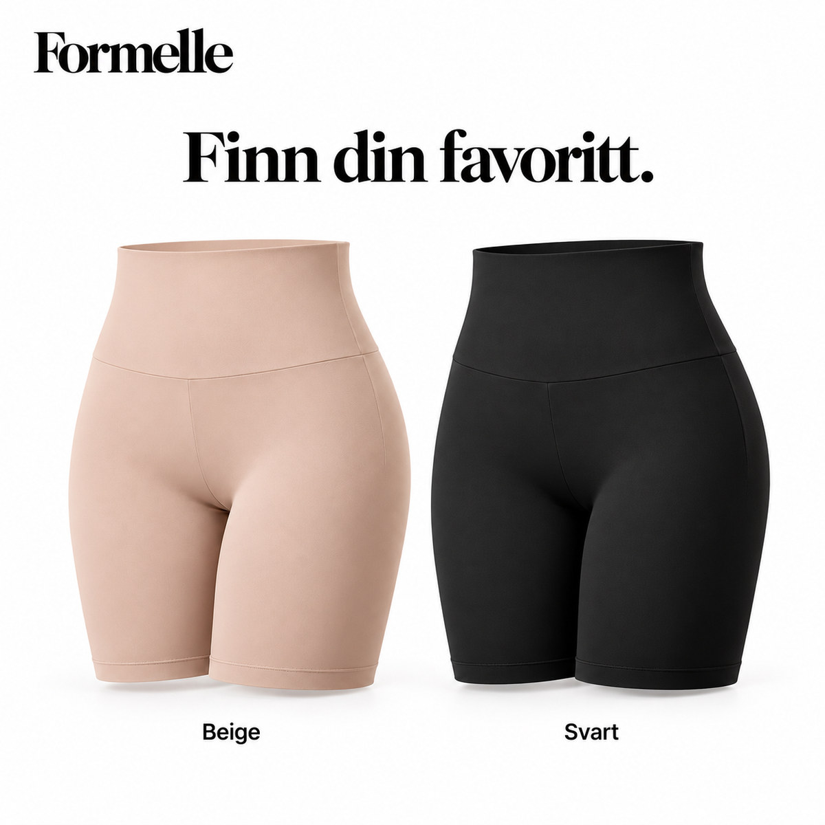 Shapewear-shorts med høyt liv og anti-rull